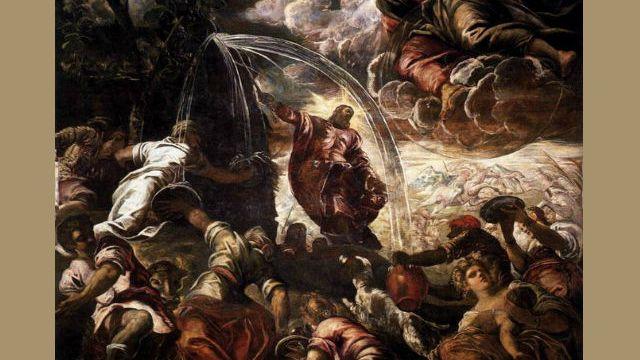 Картины Тинторетто в Скуола-ди-Сан-Рокко в Венеции. Иудеи в пустыне. Чудо и проблема его забывания